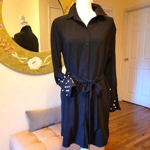 Gilli NWT,szS blk /pearls shirt dress